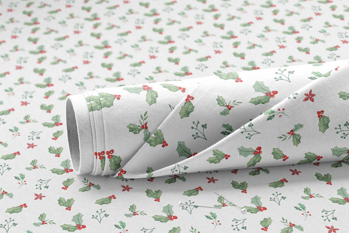 Holly Seamless Pattern, a Pattern Graphic by MockTurtleStudio (Photo 2 of 3)