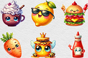 Watercolor Food Character Clipart, an Illustration by Black Bird Studio (Thumbnail 3 of 6)