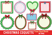 Christmas Coquette Frame Clipart, an Illustration by Dream Creation (Thumbnail 1 of 4)