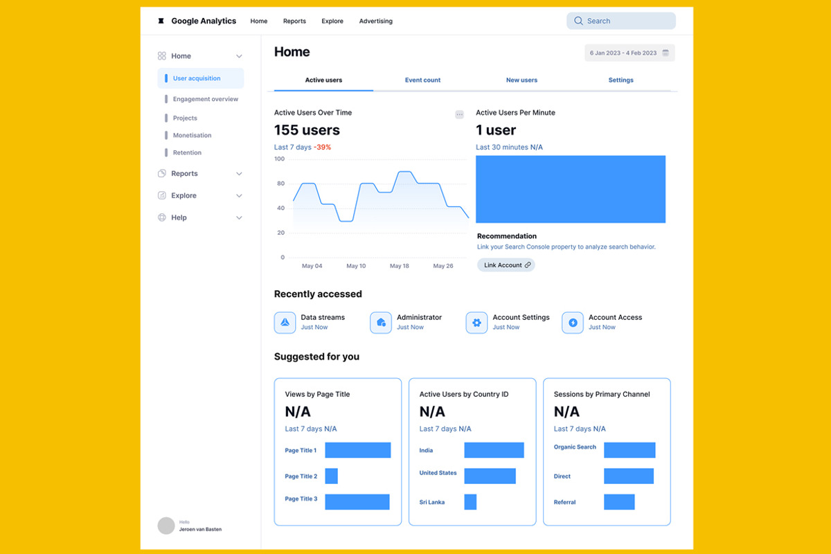 Web, Google & User Analytics Web App, an UI Kit Template by nagaredesignstudio (Photo 2 of 5)
