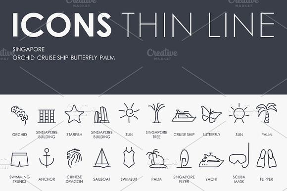 Singapore Thinline Icons