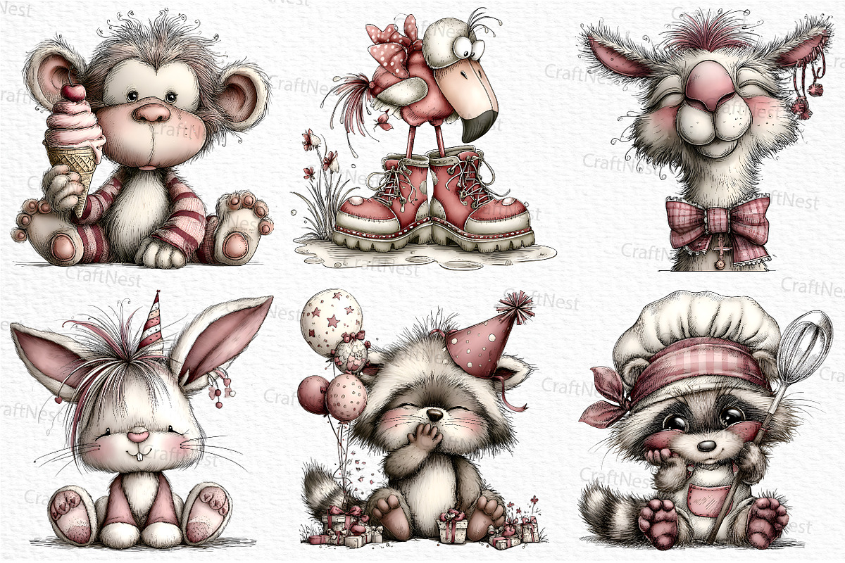 Quirky Animals Clipart, an Illustration by Craft Nest (Photo 3 of 6)