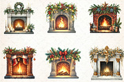 Christmas Fireplace Clipart, an Illustration by DreamCafeArt (Thumbnail 5 of 5)