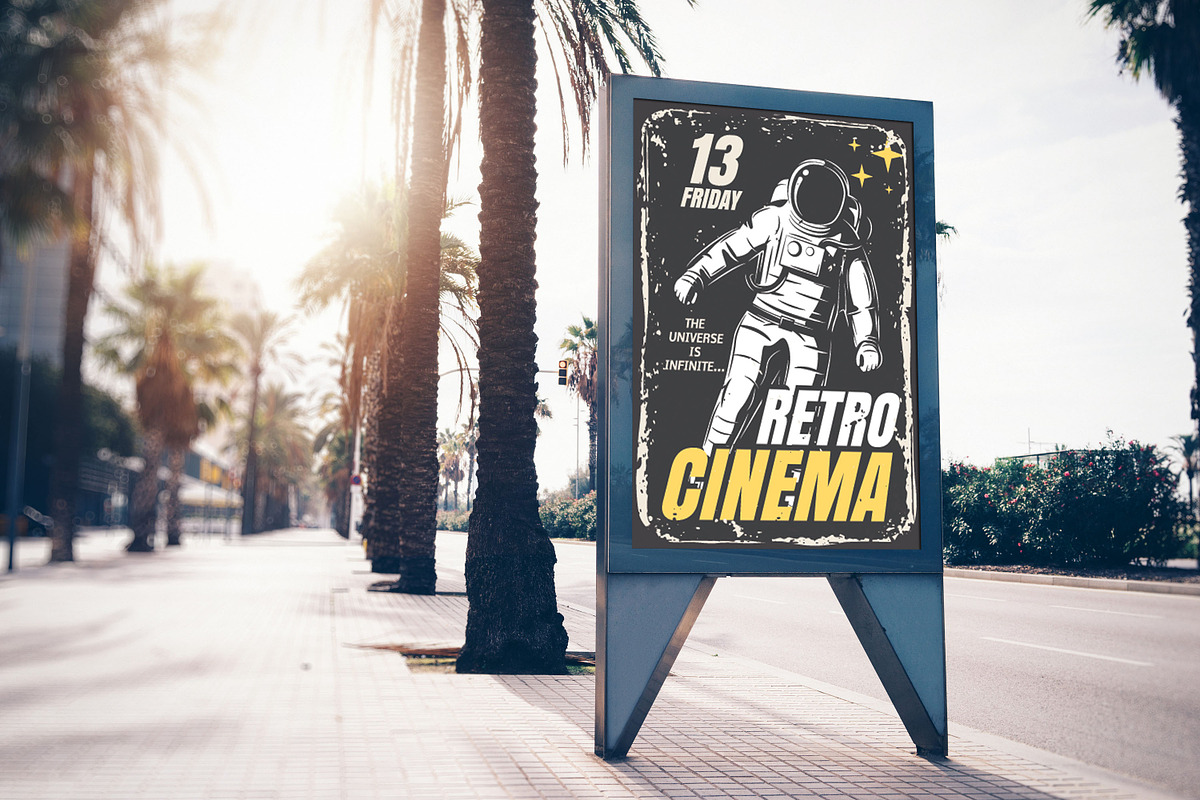 Posters of movie in retro style., a Texture Illustration by Nomber_86 (Photo 5 of 6)