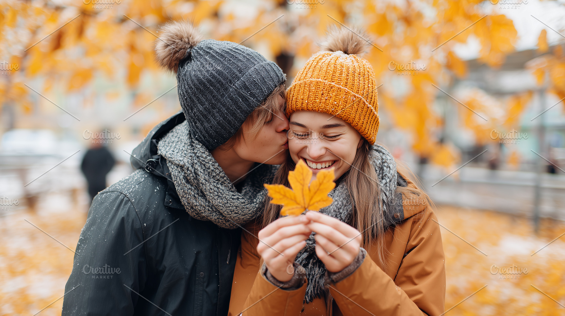 Happy couple sharing a kiss while, a Person Photo by MistyDay