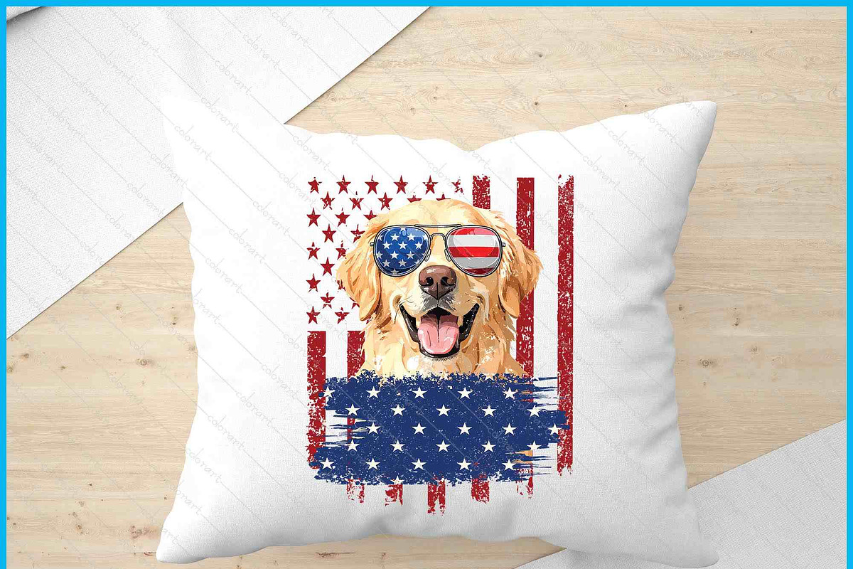 Golden Retriever USA Flag SVG, a Graphic by Creativeusart (Photo 4 of 4)