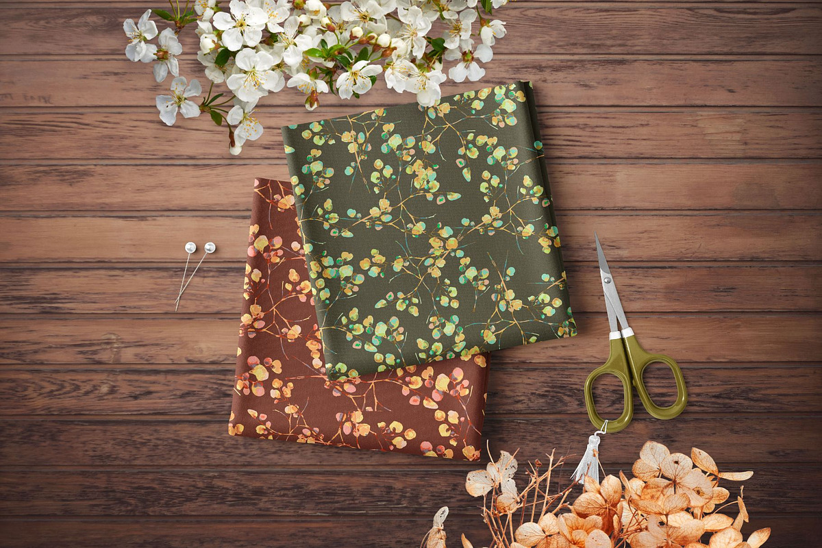 WATERCOLOR BRANCH - Seamless Pattern, a Pattern Graphic by Debby Blooms (Photo 4 of 6)