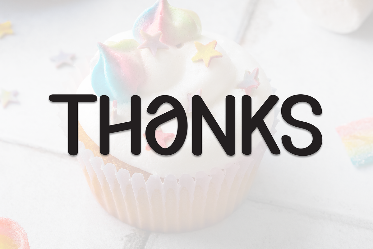 Rainbow Cupcake | Script Font, a Script Font by Scratchones (Photo 8 of 8)