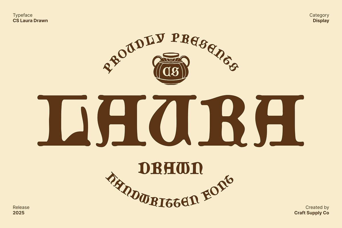 CS Laura Drawn, a Serif Font by Craft Supply Co. (Photo 1 of 8)