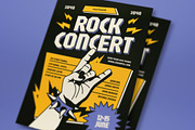 Orange Clean Rock Concert Flyer Set, a Flyer Template by graphicook (Thumbnail 2 of 3)