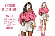 Fashion Girl Pink Sweater, a Person Illustration by BigArtLab (Thumbnail 1 of 4)