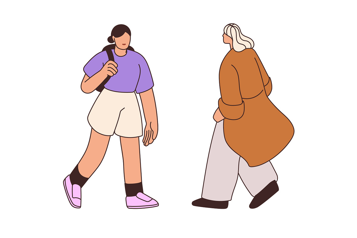 People walking on street set, a Person Illustration by Good Studio (Photo 9 of 10)