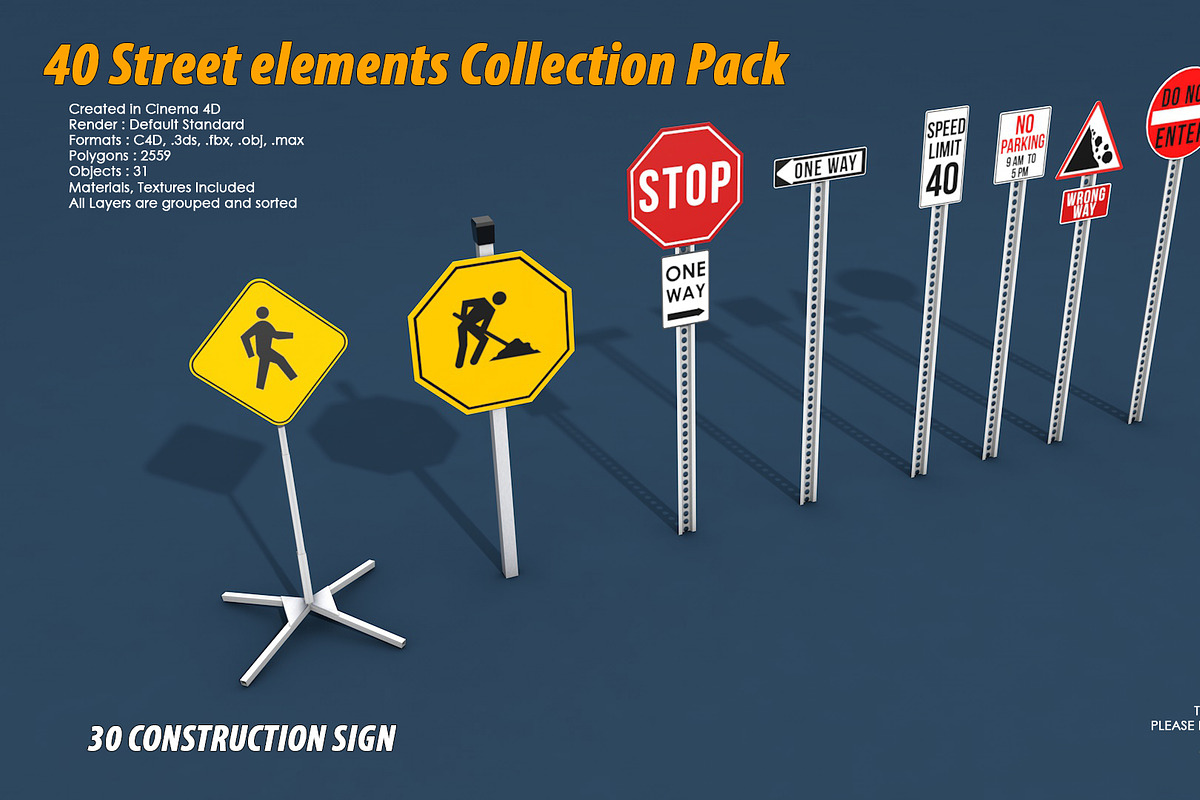 40 Street elements Collection Pack, an Architecture 3D Model by multimedia4ds (Photo 60 of 70)
