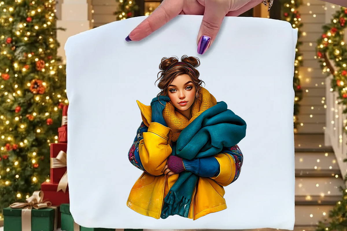 Modern Winter Girls Clipart Bundle, an Illustration by Craft Nest (Photo 4 of 8)