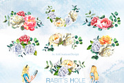Watercolor Rabit's Hole Clipart Set, a Person Illustration by ArtCreationsDesign (Thumbnail 14 of 14)