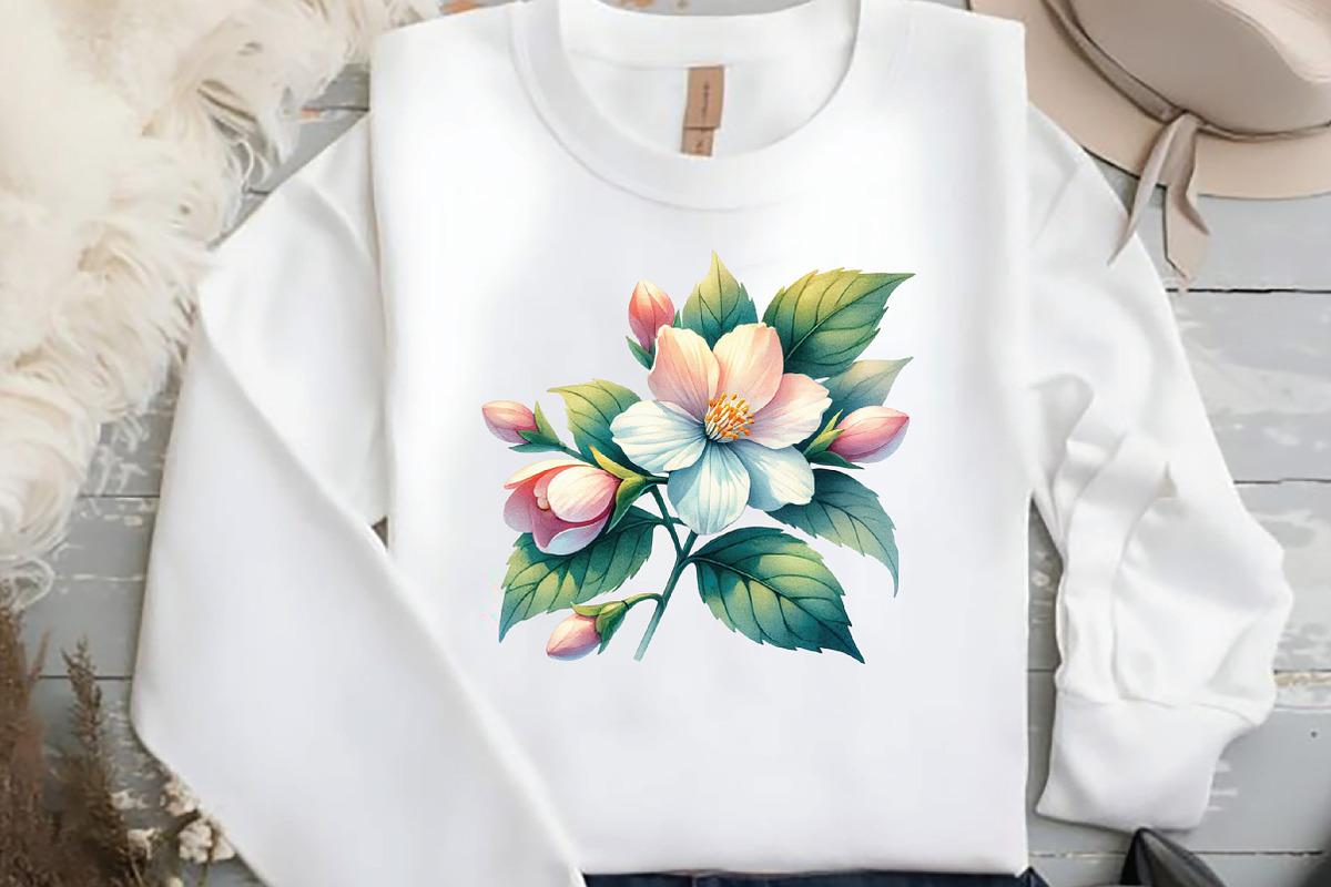 Spring Jasmine Flower Clipart PNG, an Illustration by DreamCafeArt (Photo 4 of 5)