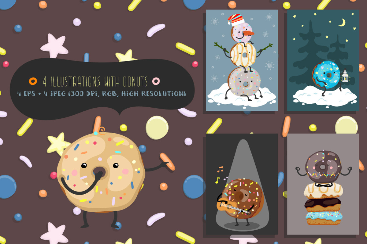 Donuts & Coffee. Graphic set, a Decorative Illustration by Good Genie (Photo 3 of 8)
