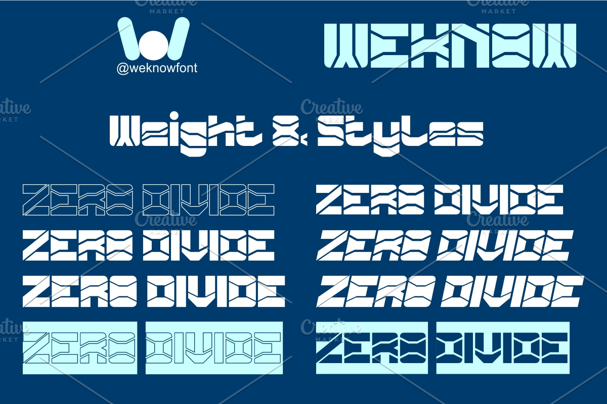 Zero Divide font, a Sans Serif Font by weknow (Photo 7 of 8)