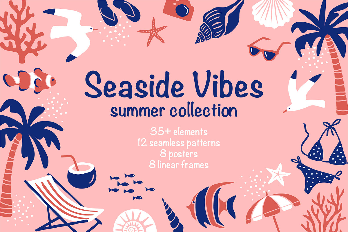 Seasive Vibes / Summer Graphics Pack, a Pattern Graphic by MaryArt (Photo 1 of 9)