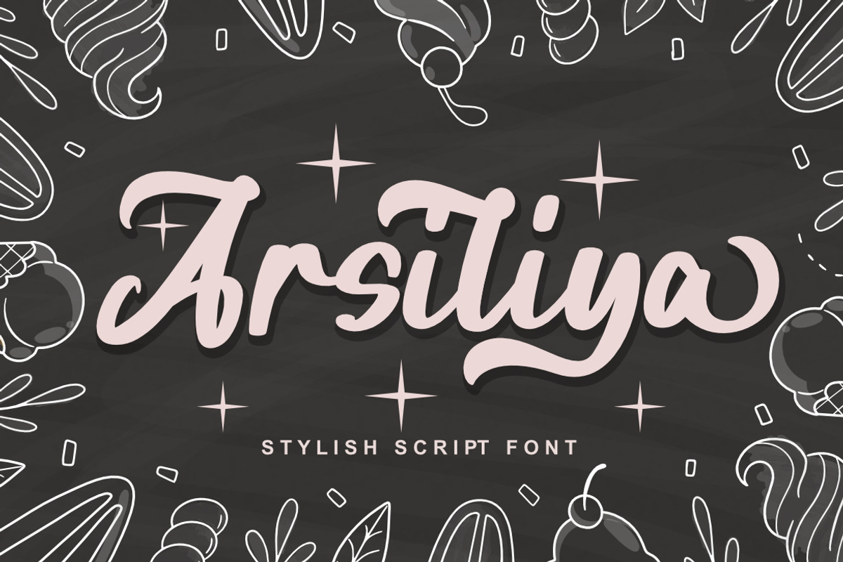 Arsiliya Stylish Script Font, a Script Font by Bayuktx (Photo 1 of 10)
