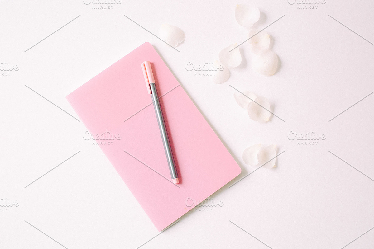 White peonies film look stock photos, a Books & Magazine Mockup by Nellaino (Photo 8 of 8)