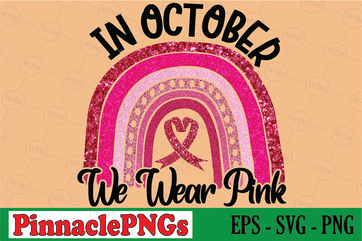 In October We Wear Pink, a Seasonal Illustration by Pinnacle PNGs (Photo 1 of 2)