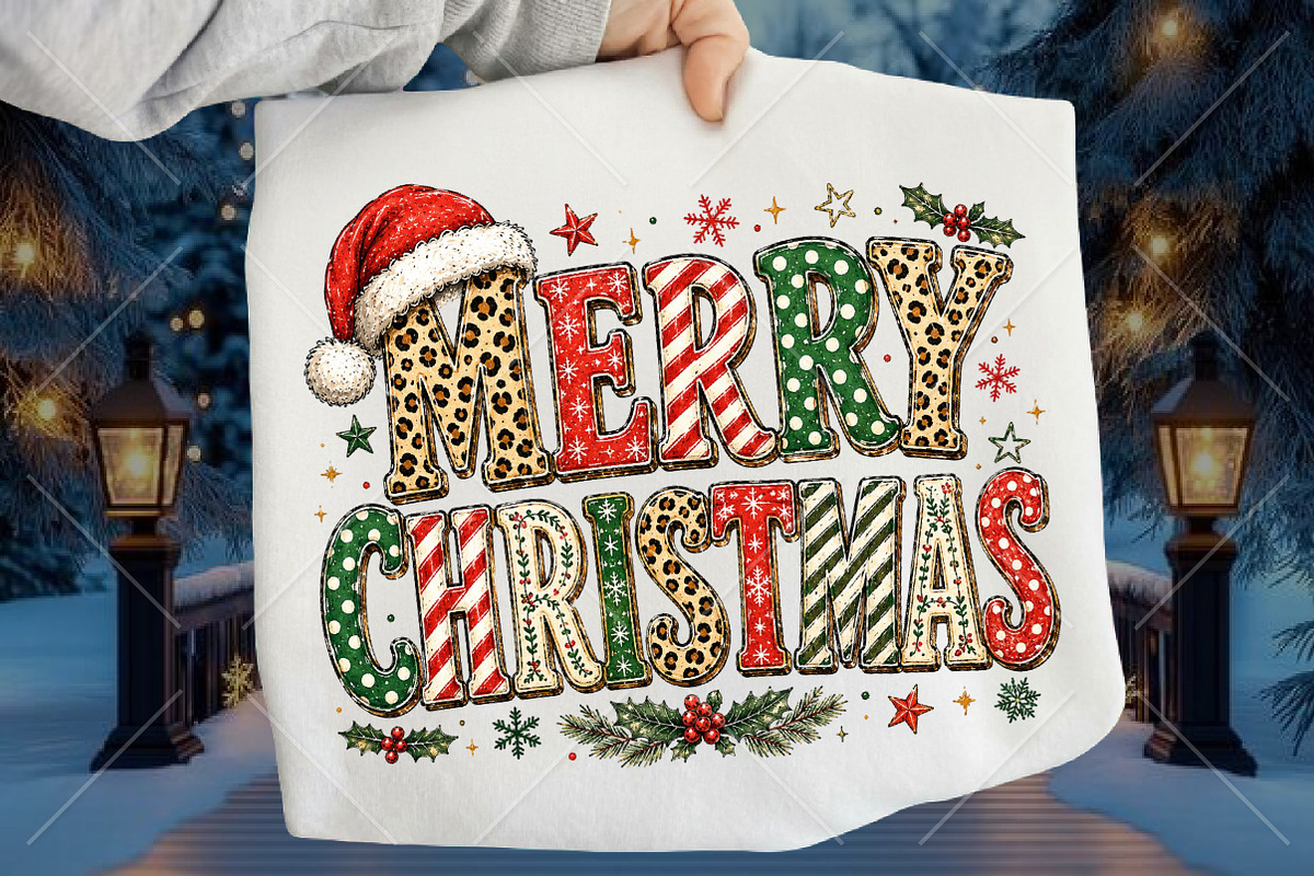 Leopard Merry Christmas PNG, a Seasonal Illustration by Canvas Craft (Photo 1 of 6)