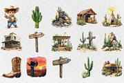 Little Cowboy Watercolor Clipart, an Illustration by Rose Art (Thumbnail 2 of 4)