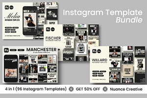 4 In 1 Instagram Post Templates