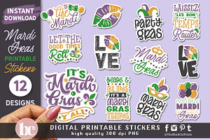 Mardi Gras Stickers PNG EPS