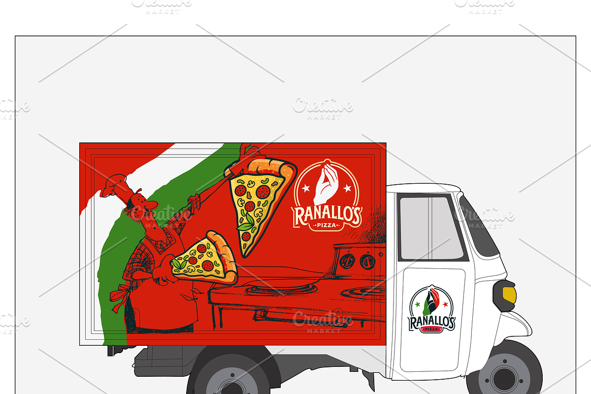 Vibrant Pizza Truck Design, a Food Illustration by CarWrap design (Photo 5 of 5)