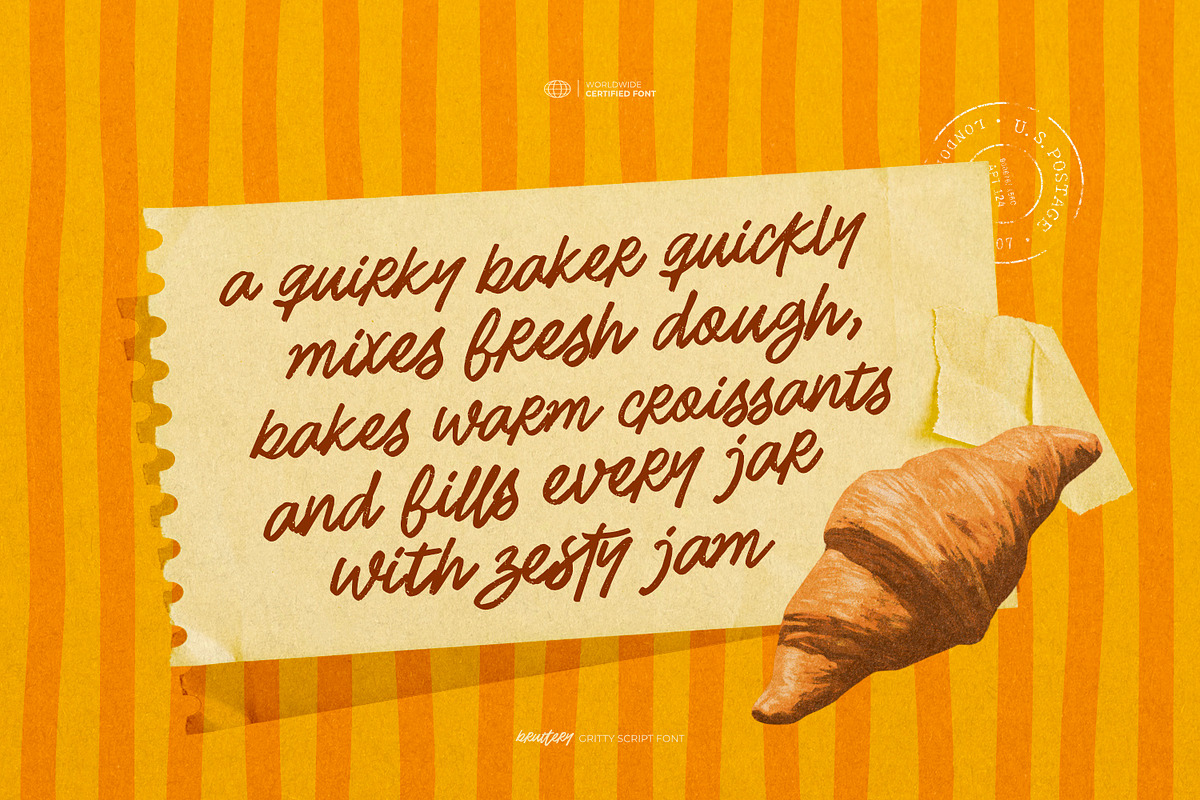 Bruttery - Gritty Script Font, a Script Font by ikiiko (Photo 3 of 7)
