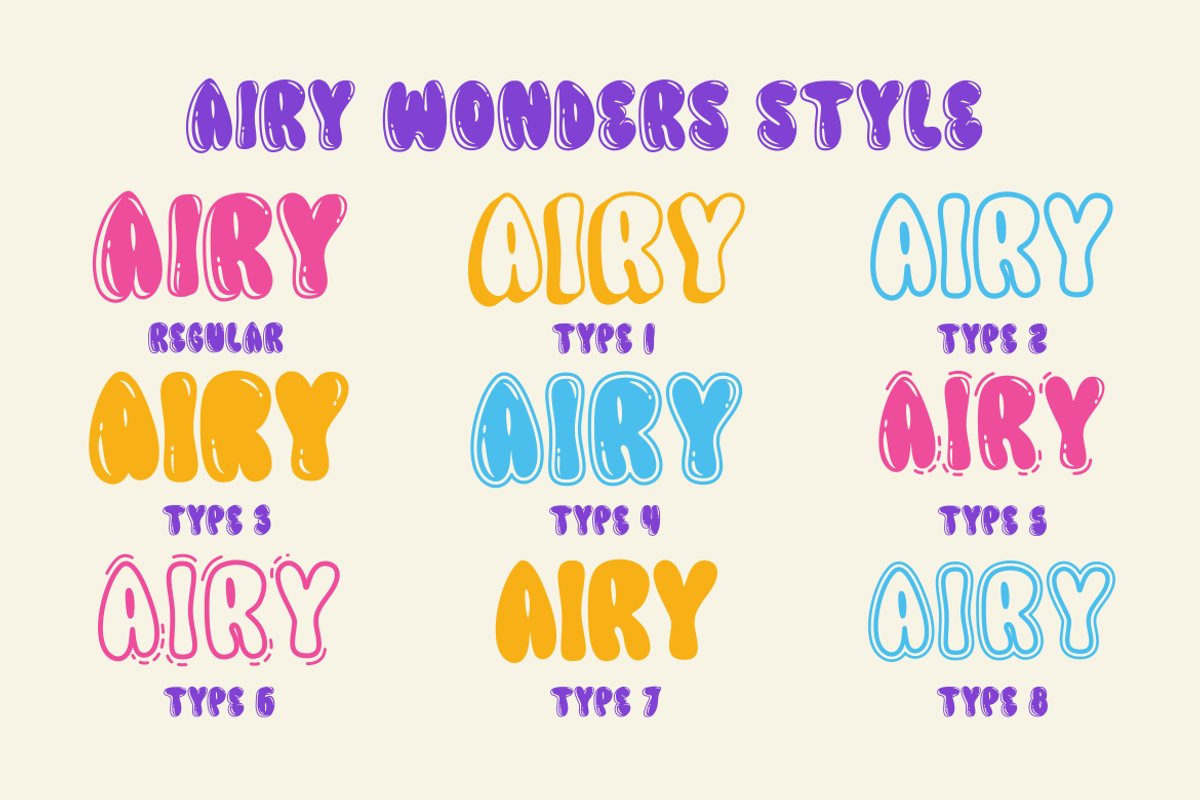 Airy Wonders - Balloon Font, a Font by PutraCetol Studio (Photo 8 of 11)