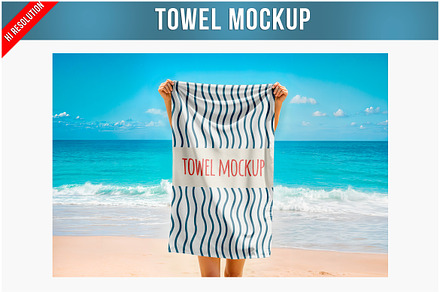 Beach Towel Mockup PSD, an Advertising Mockup by Bruno's Shop