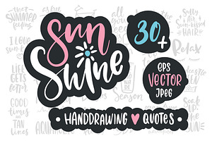 Sunshine handdrawing vector quotes