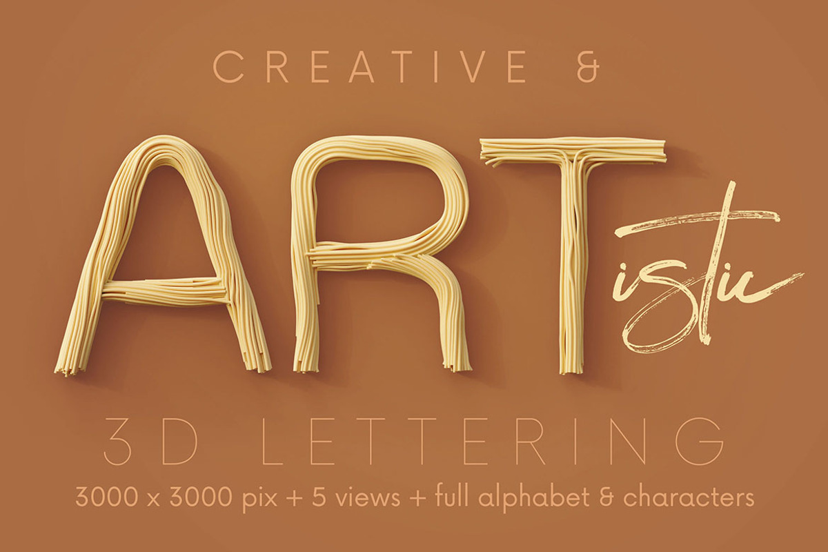 Spaghetti - 3D Lettering, a Graphic by MIIM (Photo 4 of 8)