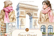 Watercolor Paris Clipart Bundle, an Object Illustration by SparkyDesignsUS (Thumbnail 1 of 9)