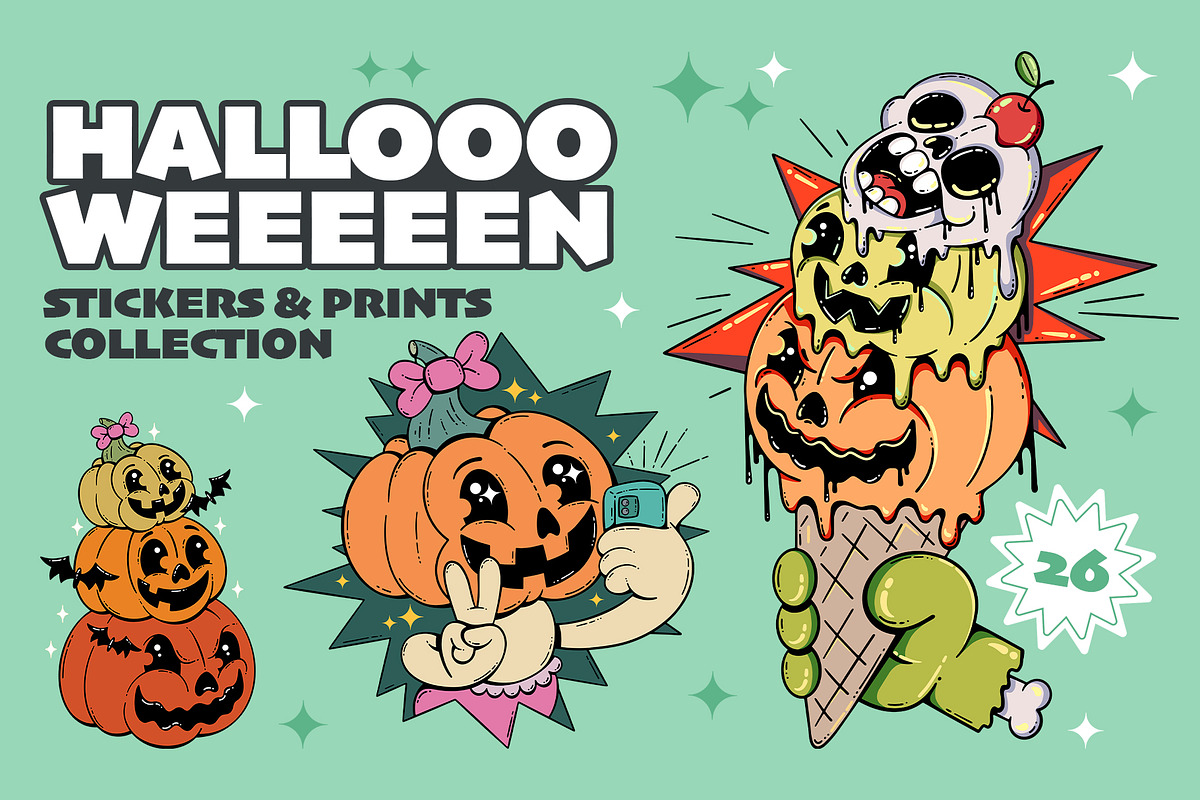 Halloween Clipart & Stickers, an Illustration by Alina Sh (Photo 1 of 8)