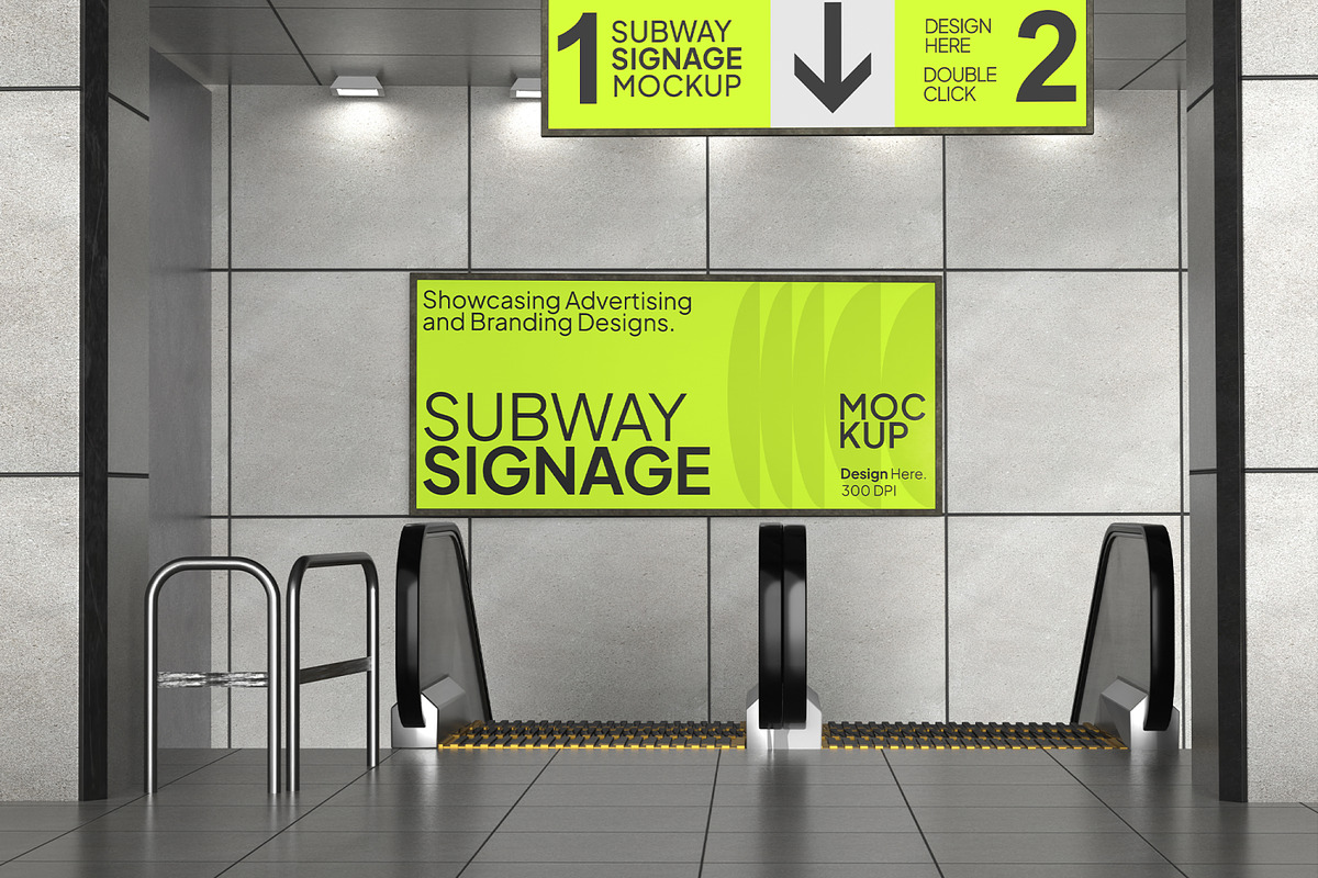 Subway Signage Mockup, an Advertising Mockup by Permadi Creative