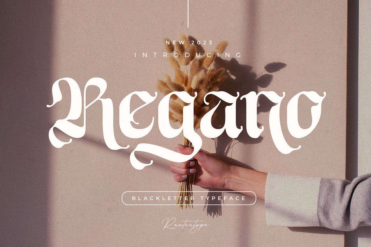 Regano Classic BlackLetter Font, a Blackletter Font by RantautypeStudio (Photo 1 of 17)