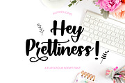 Hey Prettiness! Font + Bonus Vectors, a Script Font by theinkaffair (Thumbnail 1 of 8)