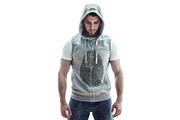 Sleeveless Hoodie Mock-Up, a Hoody Mockup by Freeman Studio (Thumbnail 8 of 17)