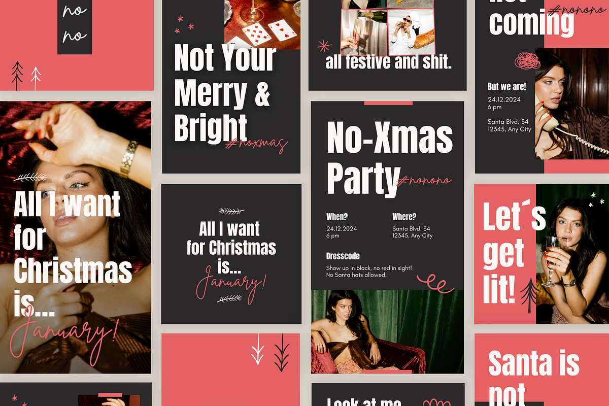 Anti Christmas Social Media Pack, a Templates & Theme by visual.addiction (Photo 4 of 4)