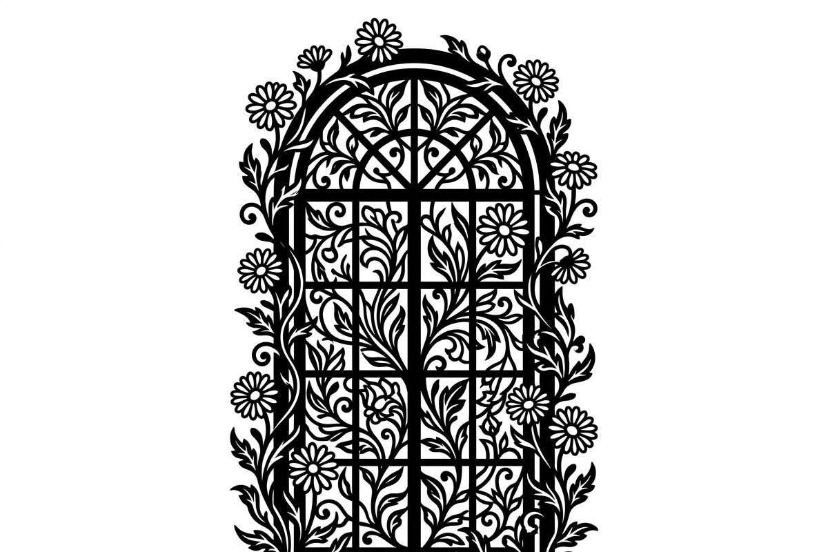 50 Floral French Window Ornament, a Decorative Illustration by Amazin_art (Photo 21 of 29)