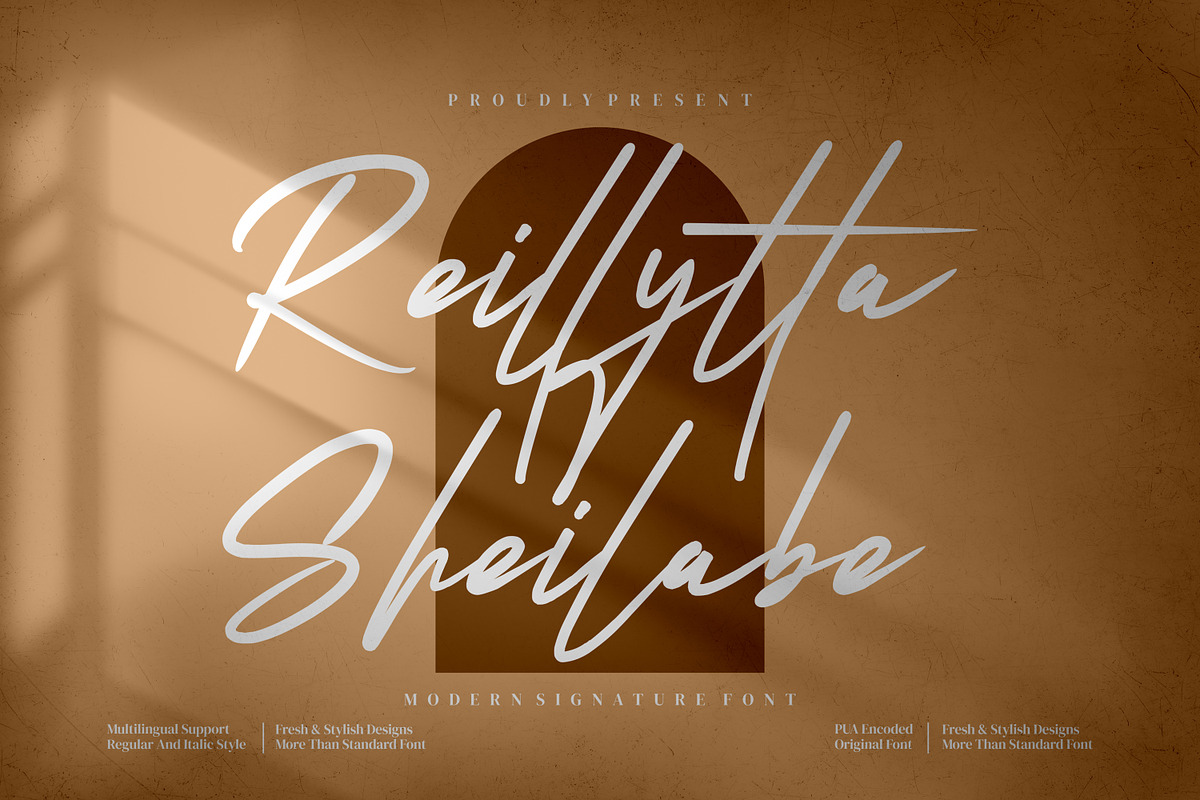 Reillytta Sheilabe Modern signature, a Script Font by mahstudios (Photo 1 of 8)