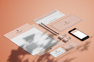 Stationary Mockup With Shadow