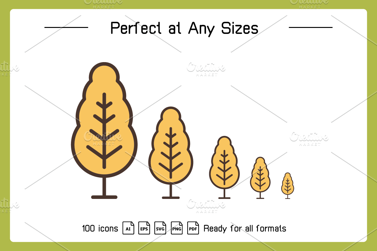 Tree and Woods Icons Illustration, a Decorative Illustration by Designfour (Photo 4 of 6)