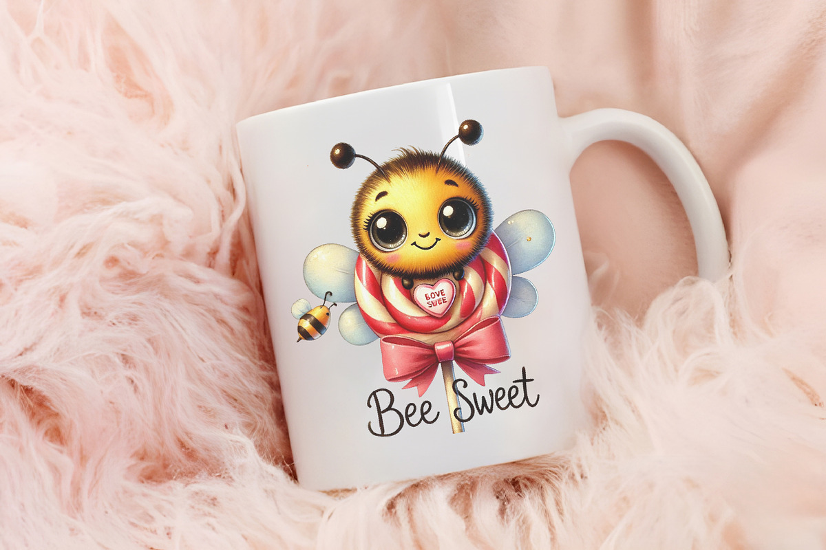 Peeking valentine bee clipart, an Illustration by RobertsArt (Photo 5 of 7)
