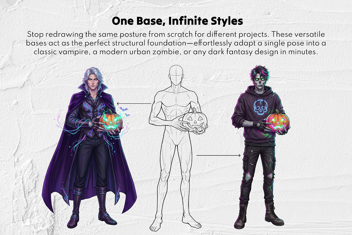 Halloween Male Poses, a Brush Add-On by Selentaori Studio (Photo 10 of 13)