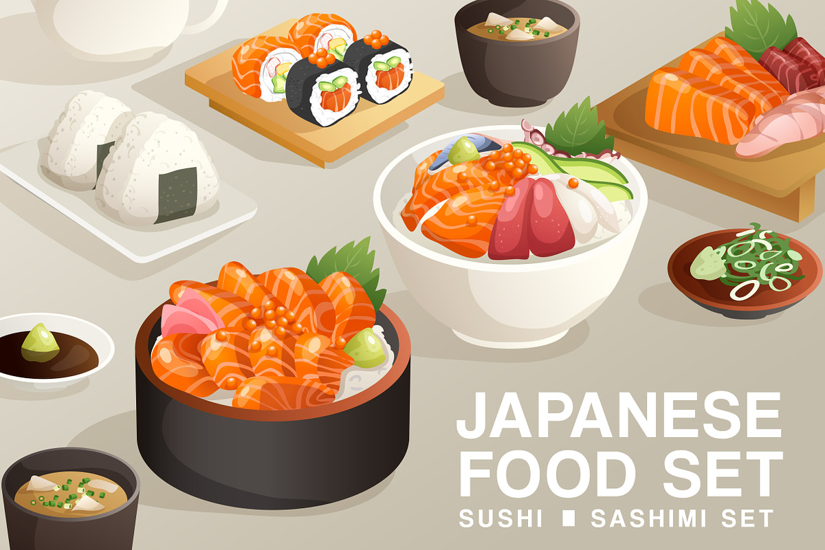Set of Japanese Food 2, an Object Graphic by Daraon